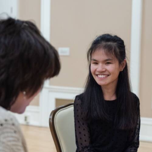 Future educators mentor youth orchestra members